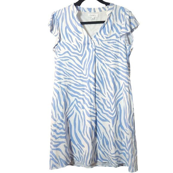 THML Robert Simmons Zebra Pocket Dress Size Small Blue White‎ - Picture 2 of 6